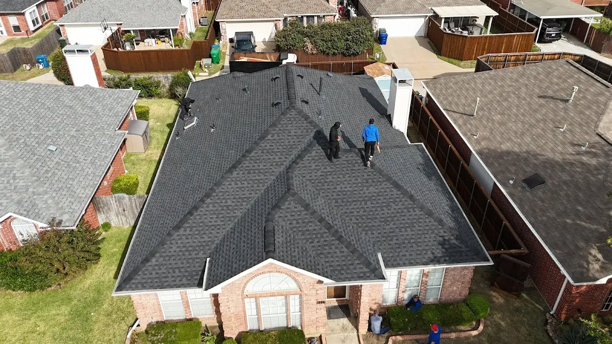 Slate & Tile Roof Repair work in progress on a Grambling property